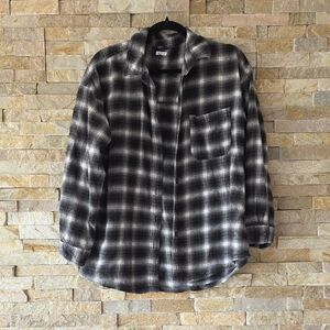 Garage Black and White Plaid Shirt
